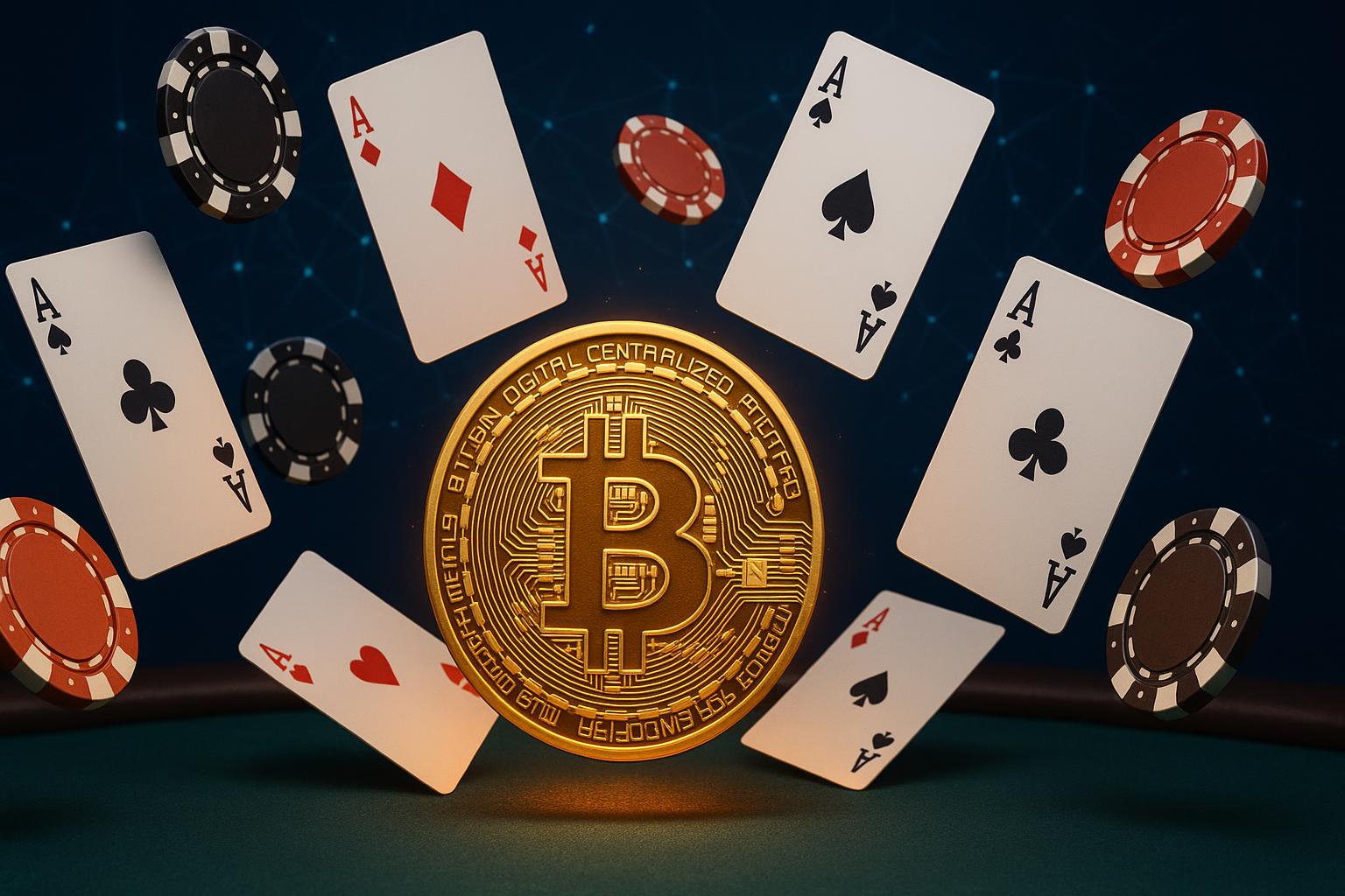 Bitcoin cryptocurrency used for online gambling and casino games