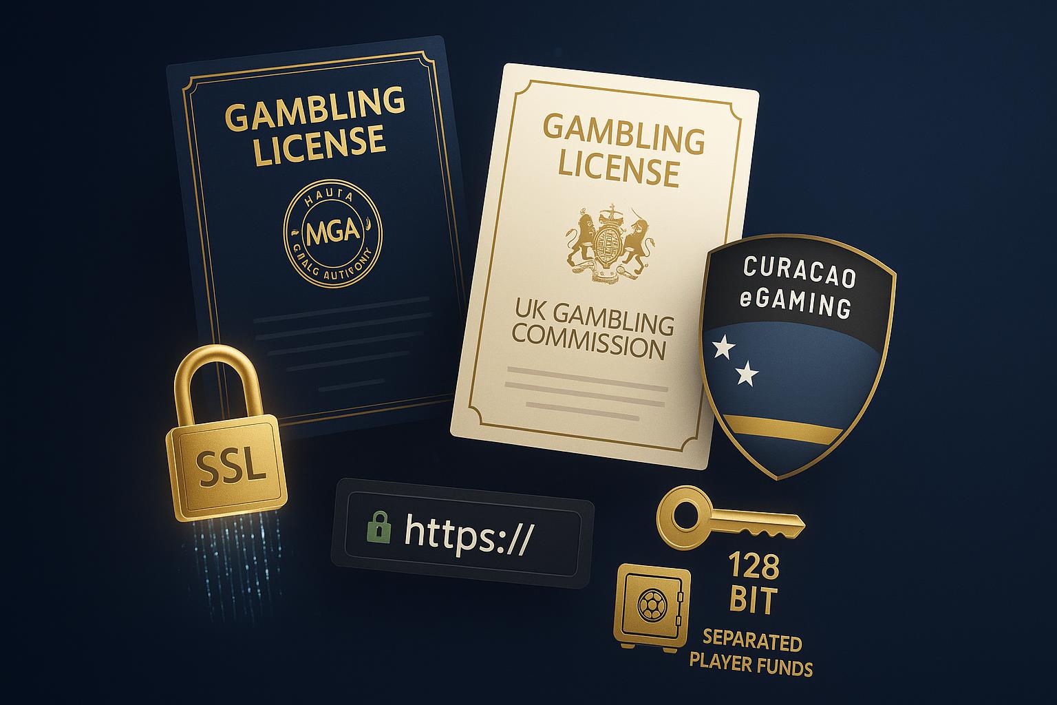 Gaming authority licenses and SSL encryption security standards for casino protection