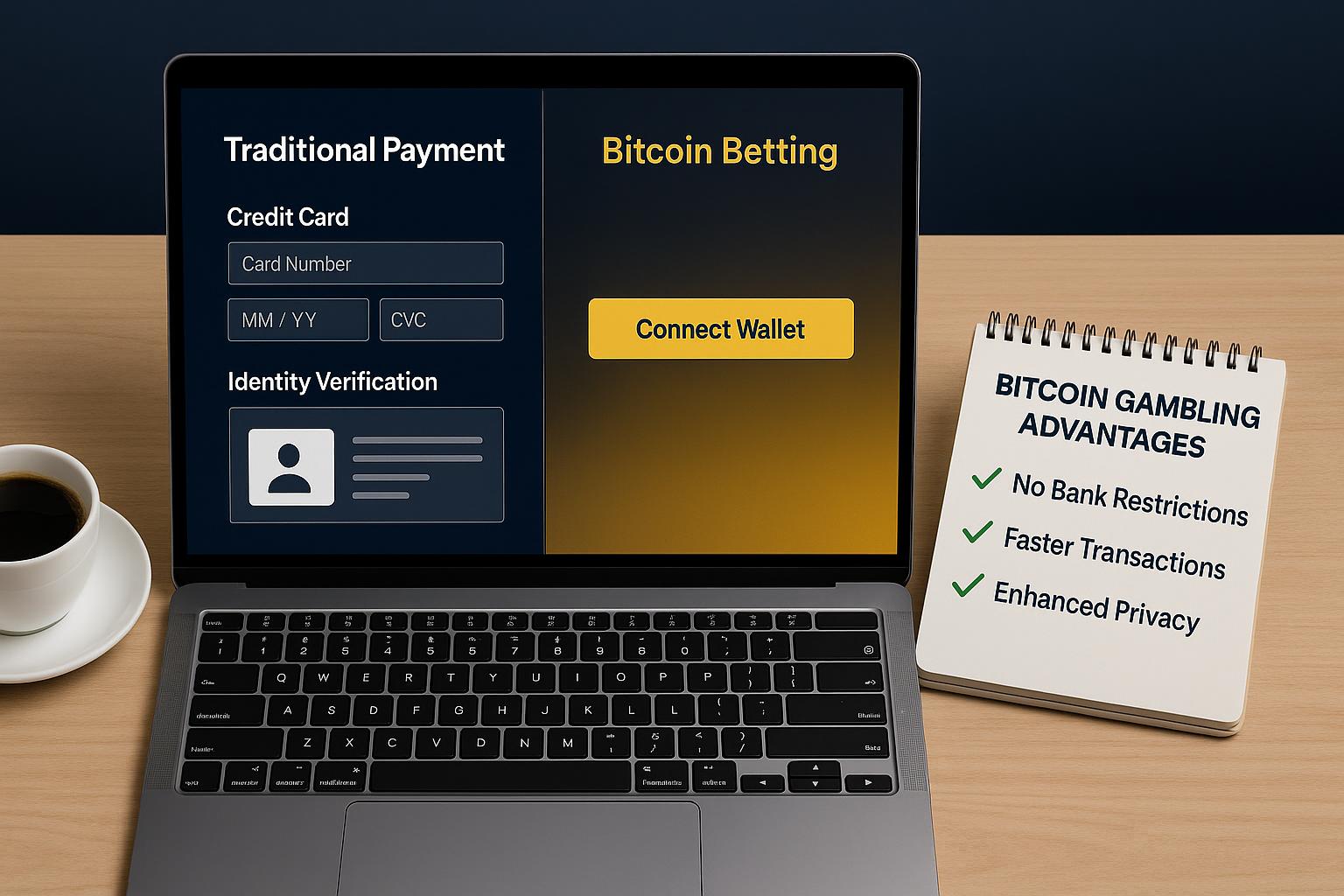 Side-by-side comparison of traditional versus Bitcoin betting platforms highlighting specific advantages for players in 2025