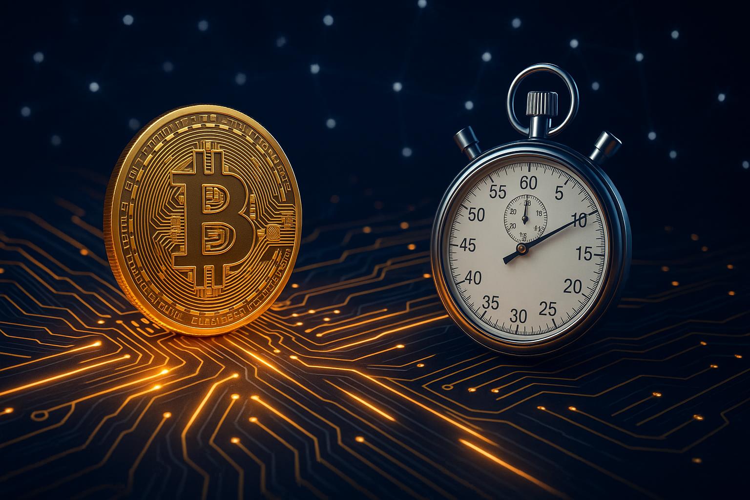 Bitcoin coin on circuit board illustrating fast cryptocurrency withdrawal technology