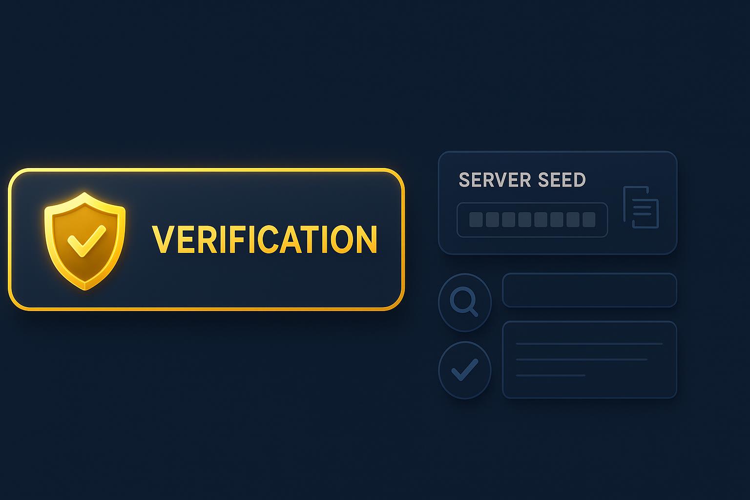 Casino game interface showing built-in provably fair verification tools and shield icon controls