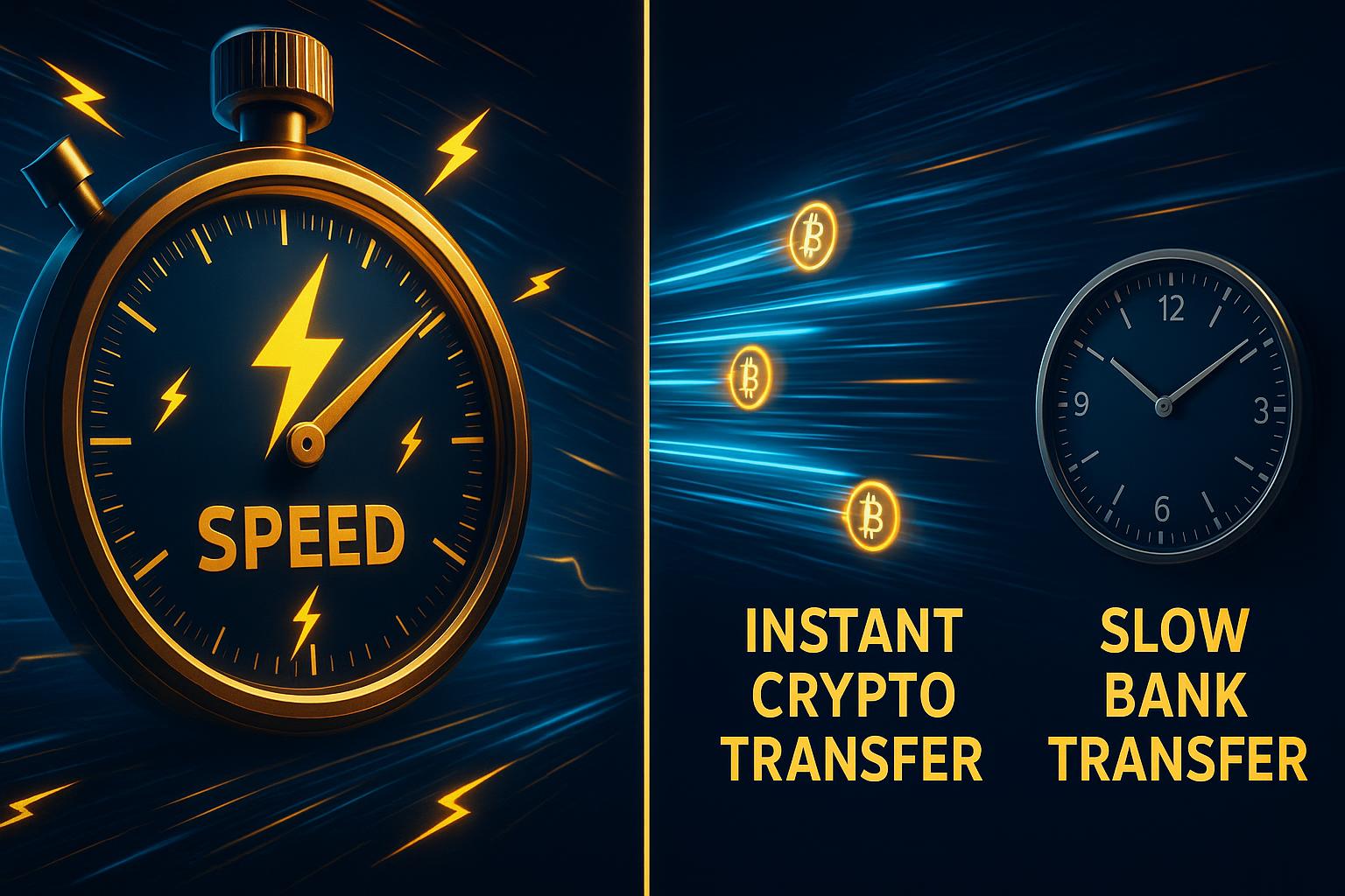 Lightning-fast cryptocurrency casino transaction speeds compared to traditional banking delays