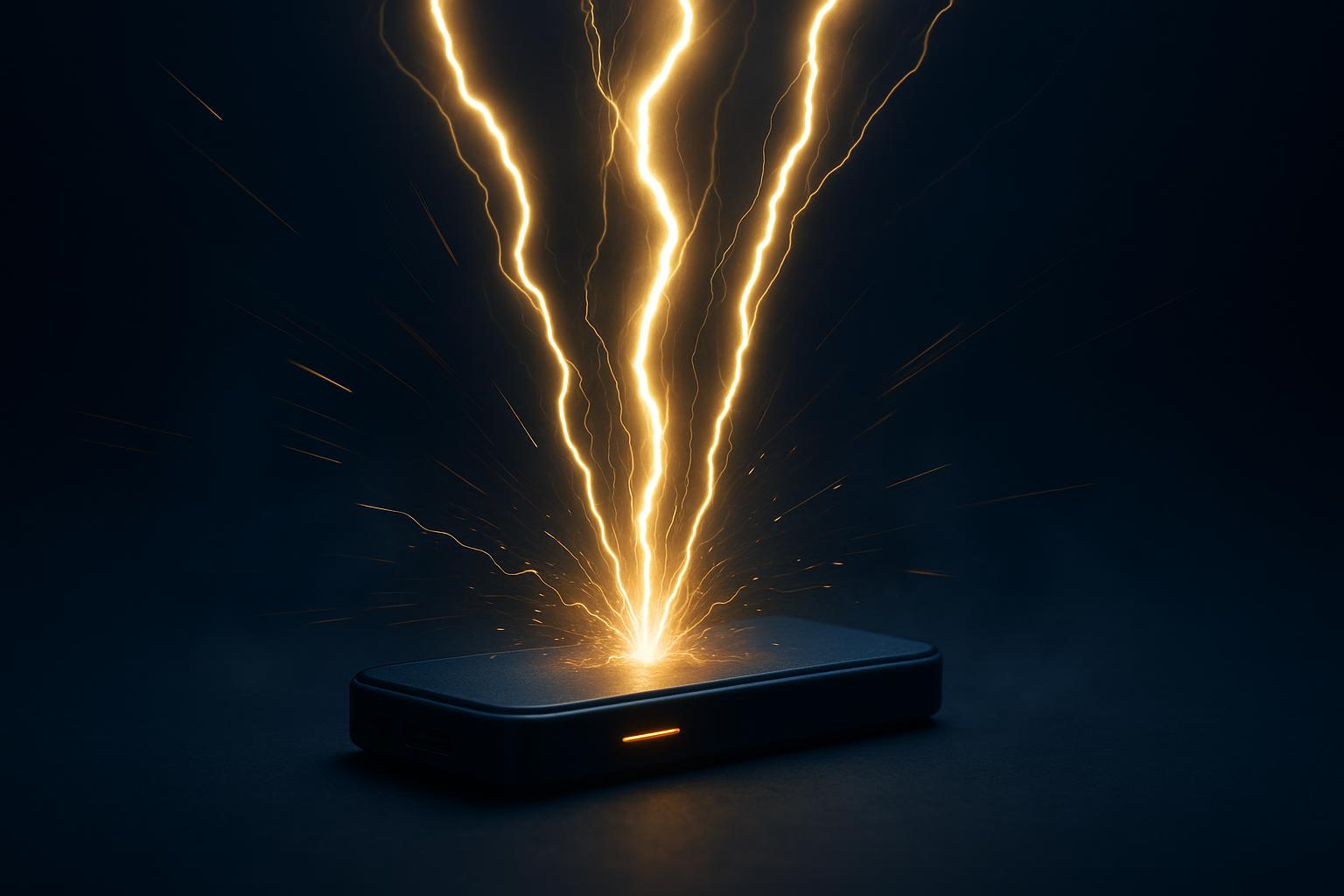 Lightning bolts representing fast Bitcoin deposits and withdrawals for online betting platforms