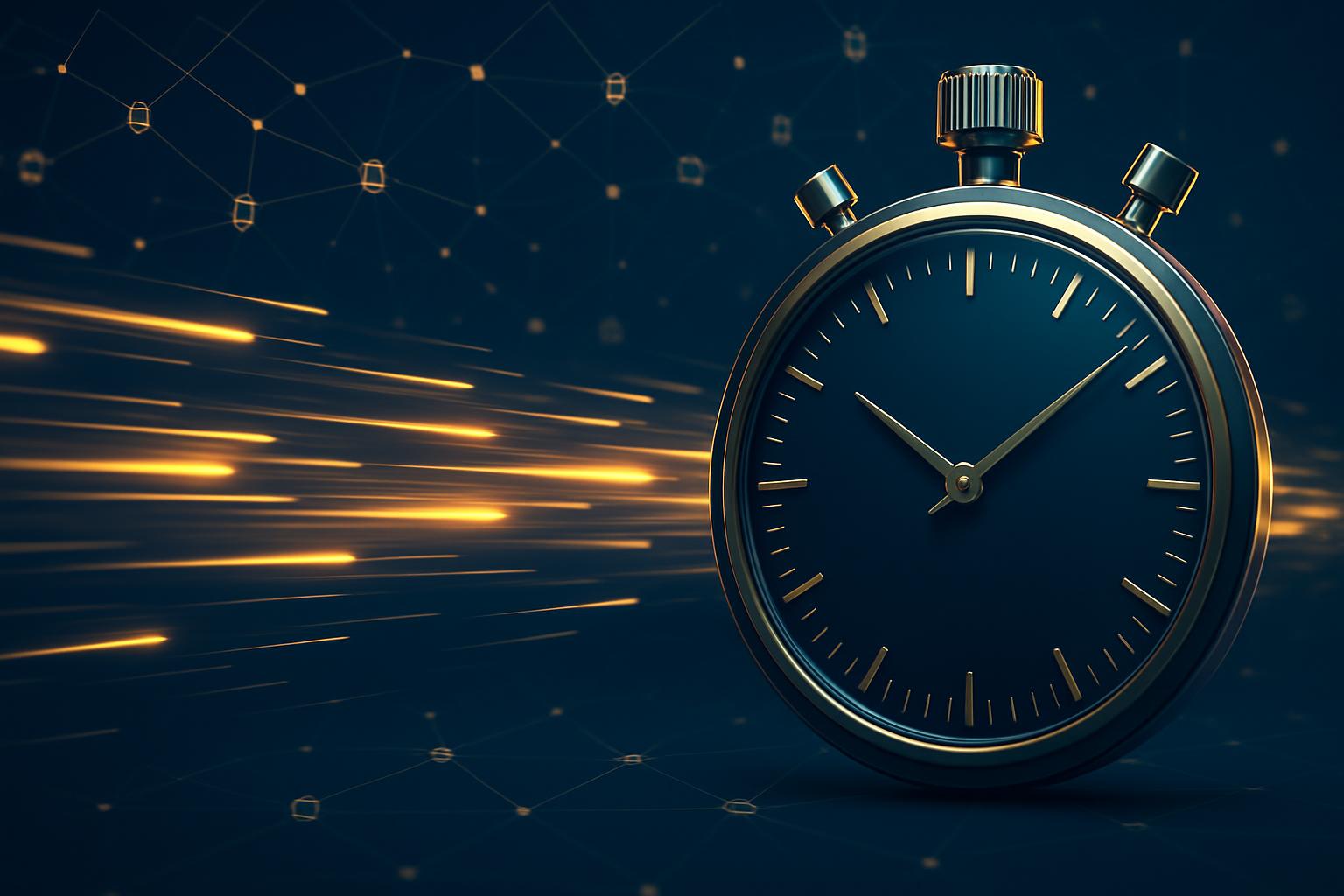 Fast transaction speed visualization showing Litecoin's quick confirmation times