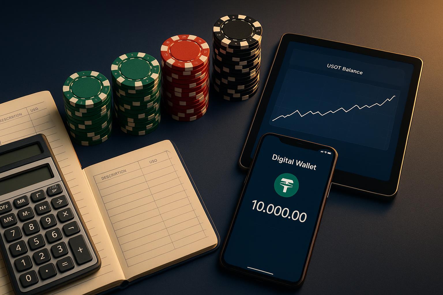 Bankroll management tools showing USDT price stability benefits for strategic gambling