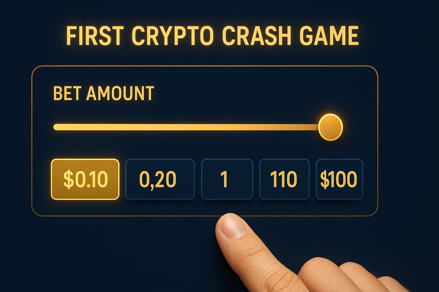 Bet amount selection interface showing minimum and maximum betting options for crypto crash games