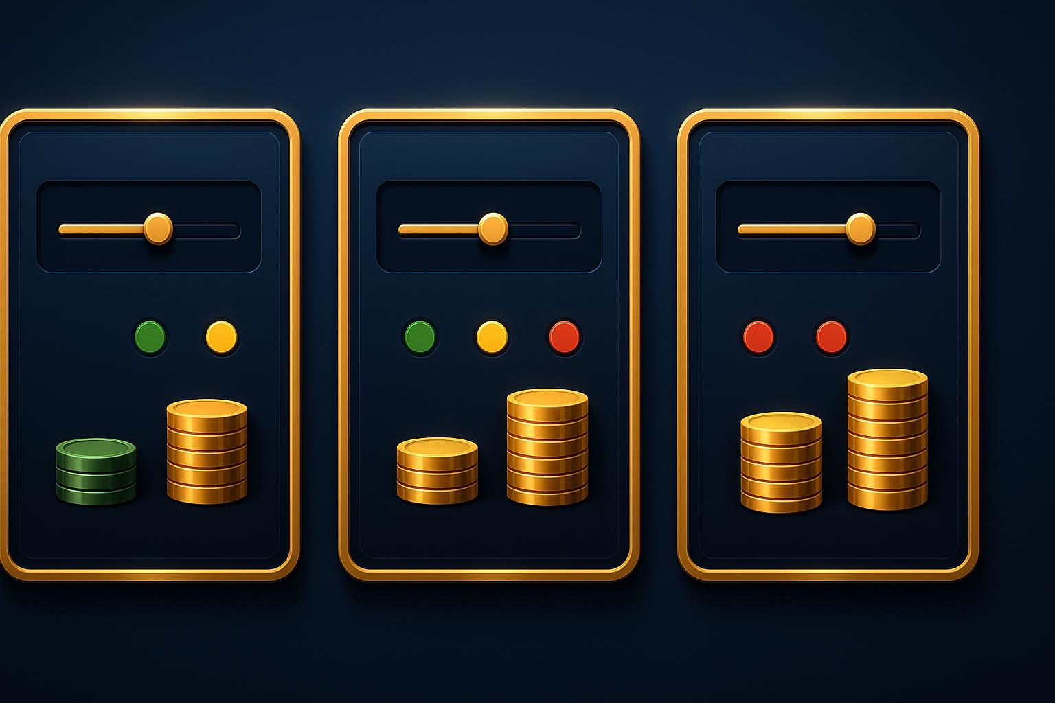 Plinko game configuration interface showing bet amount controls and risk level options