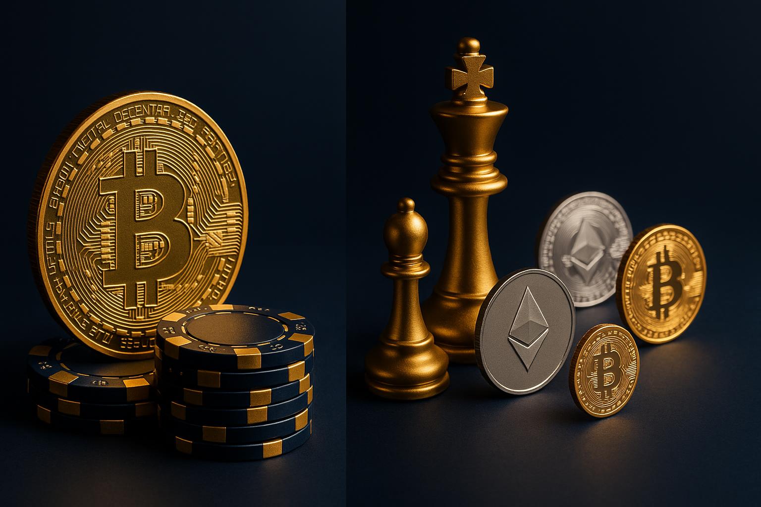 Visual comparison between high-roller and casual player cryptocurrency casino bonus strategies