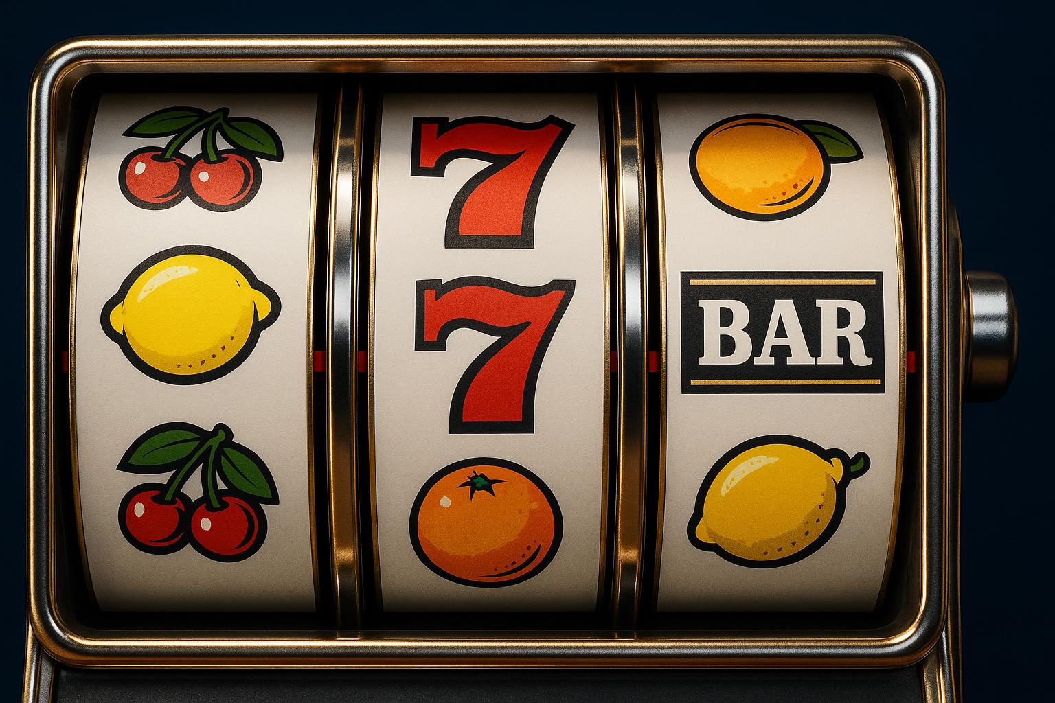 Classic three-reel crypto slot machine with traditional fruit symbols and simple gameplay