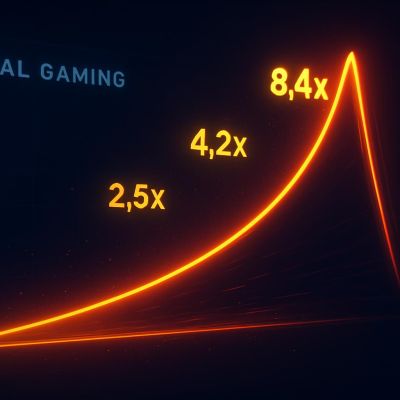 Crash game ascending multiplier curve showing the risk-reward trajectory