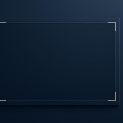 Empty content placeholder with dark blue frame and gold accents