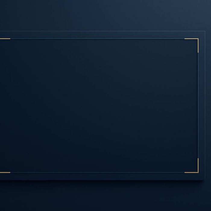 Empty content placeholder with dark blue frame and gold accents