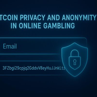 Bitcoin wallet address and email field representing anonymous gambling registration without personal identity requirements